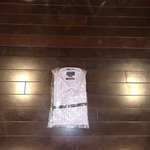 Black brown NWT dress shirt 17 1/2- 33 80s 2 ply